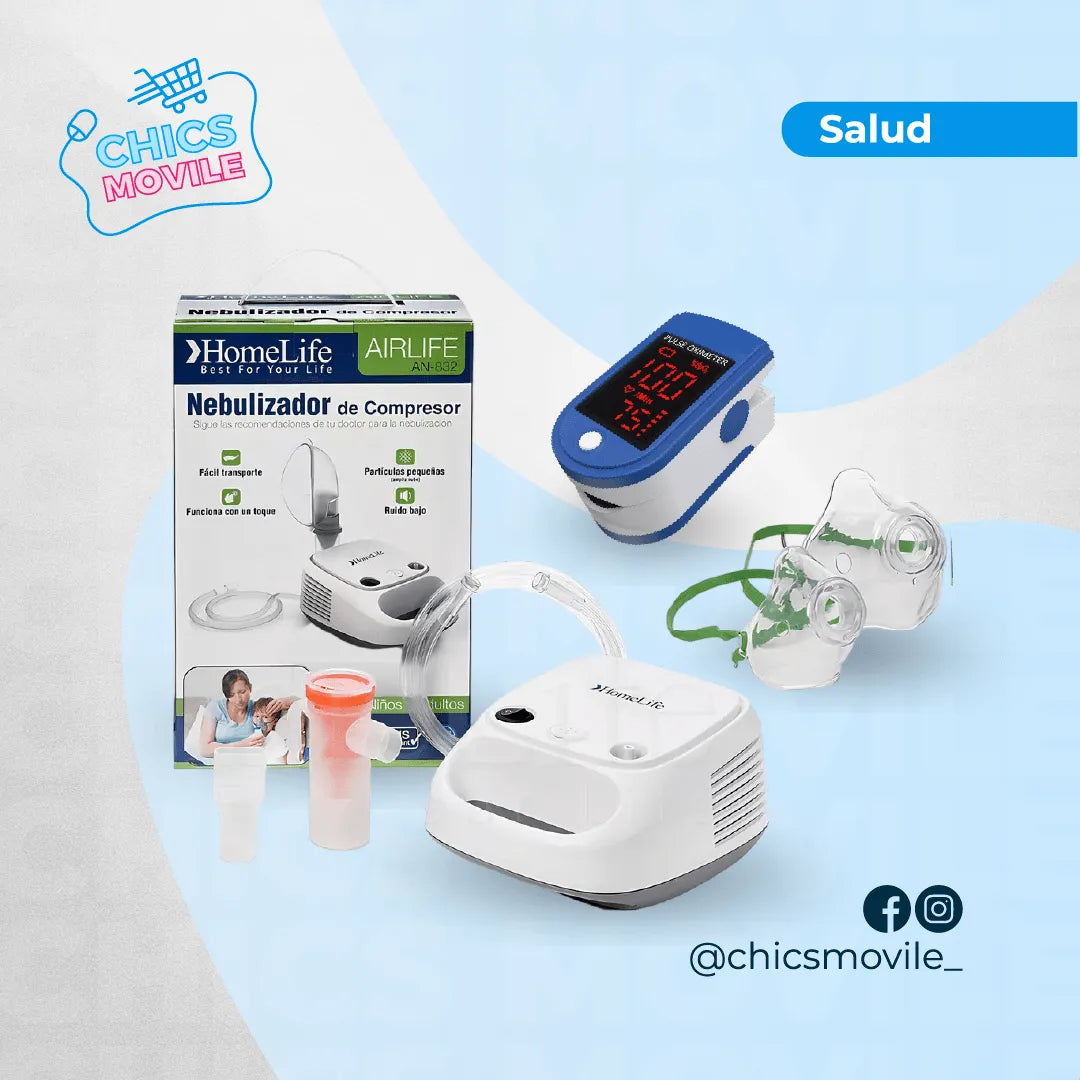 Nebulizador de compresor + Oxímetro - Chics Movile