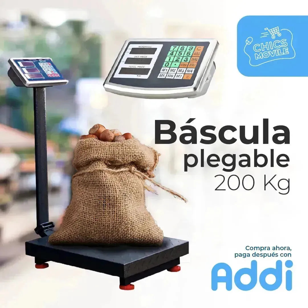 Balanza Báscula 200kg Digital Bateria Recargable ⚖️🥔 - Chics Movile