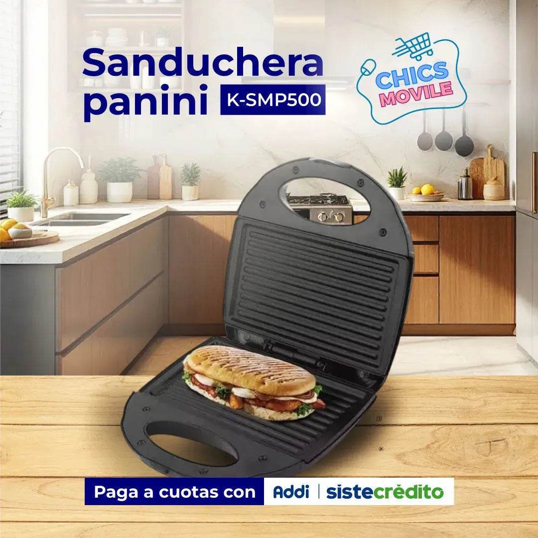 Sanduchera KALLEY K-SMP500 Antiadherente Tipo Panini - Chics Movile