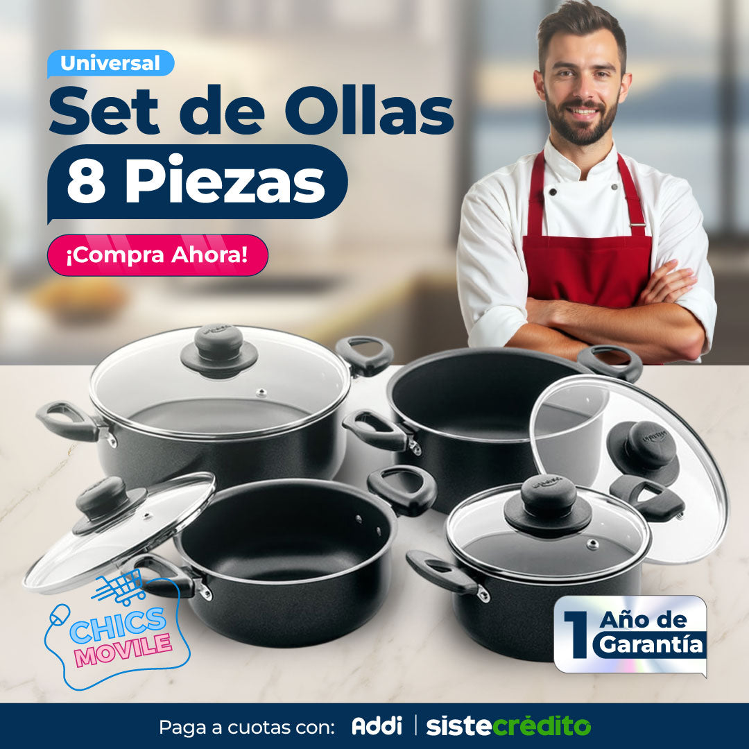 Set de Ollas Aliada 8 Piezas UNIVERSAL