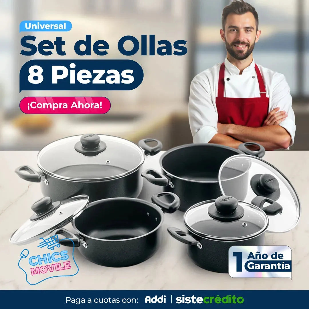 Set de Ollas Aliada 8 Piezas UNIVERSAL