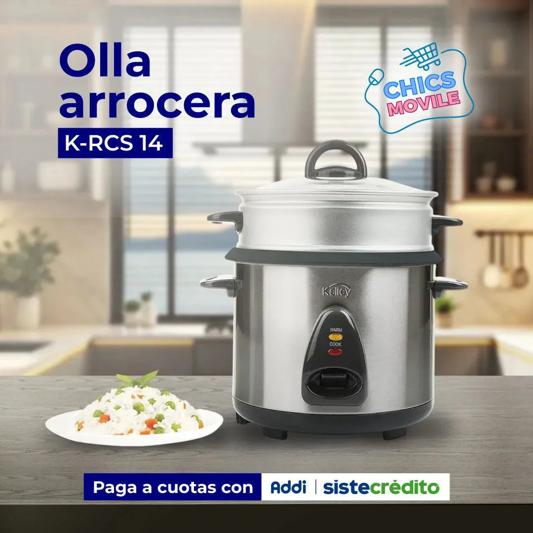 Olla Arrocera KALLEY 7 Tazas K-RCS14 Plateado - Chics Movile