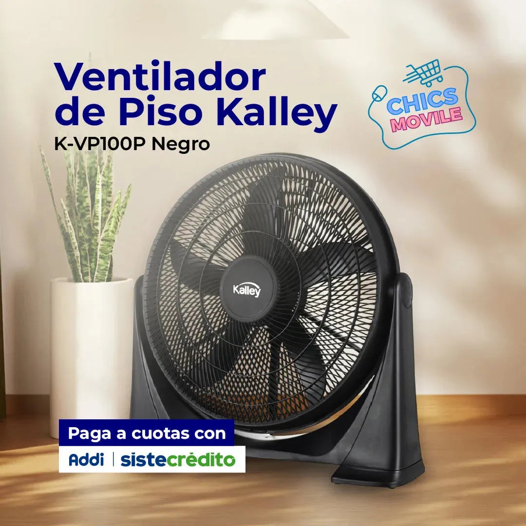 Ventilador de Piso KALLEY K-VP100P Negro - Chics Movile