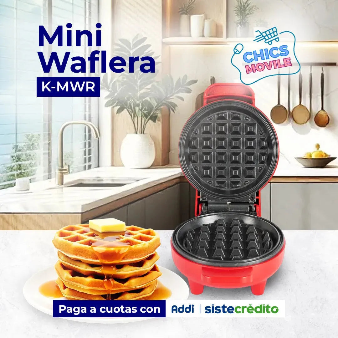 Mini Waflera KALLEY 1 Puesto K-MWR Roja - Chics Movile