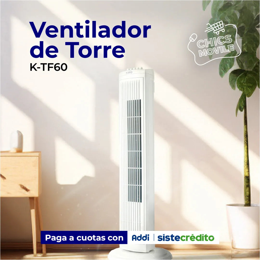 Ventilador de Torre KALLEY K-TF60 Blanco - Chics Movile