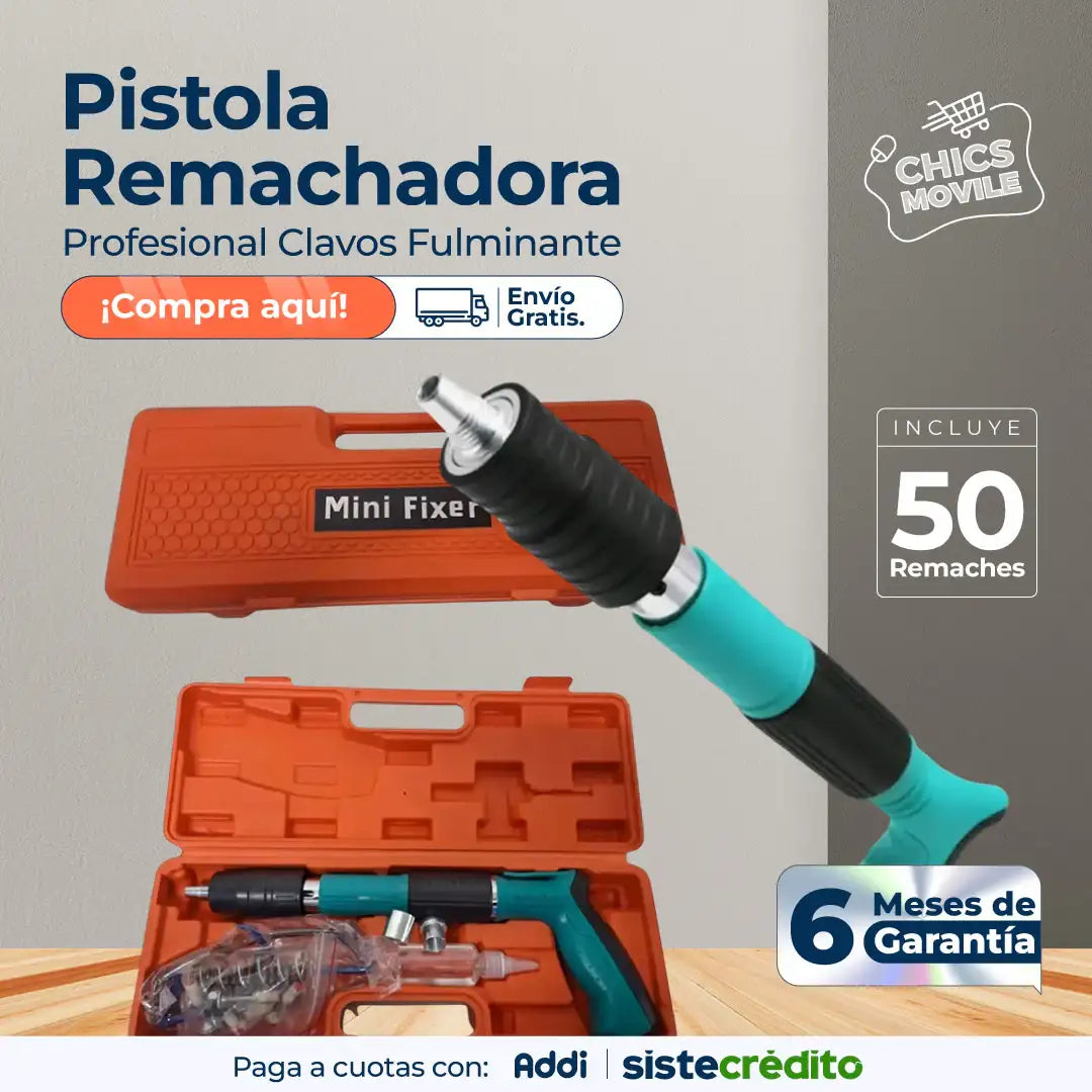 Pistola Remachadora Profesional + 50 Remaches
