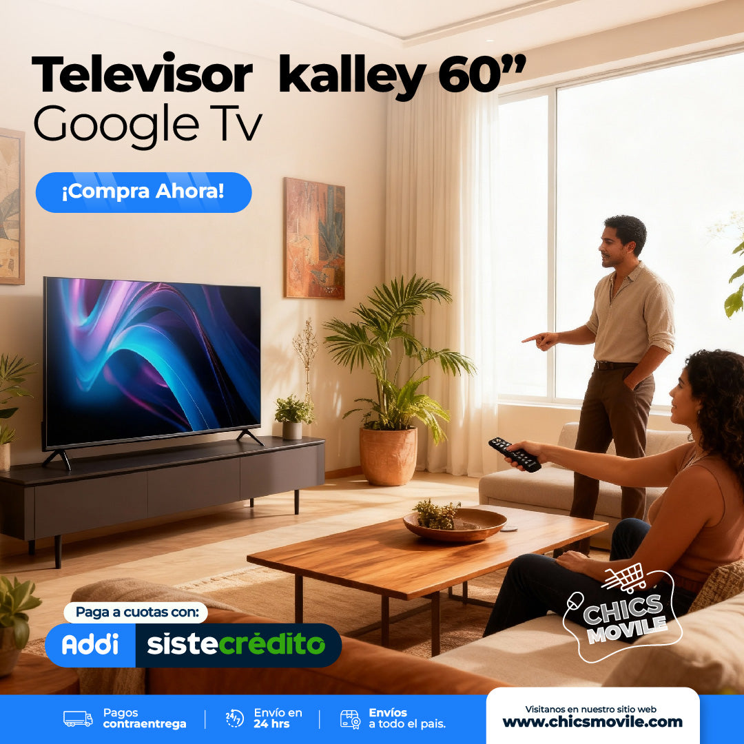 Televisor Kalley 60” Google TV – Ultra HD, Smart TV con Control por Voz
