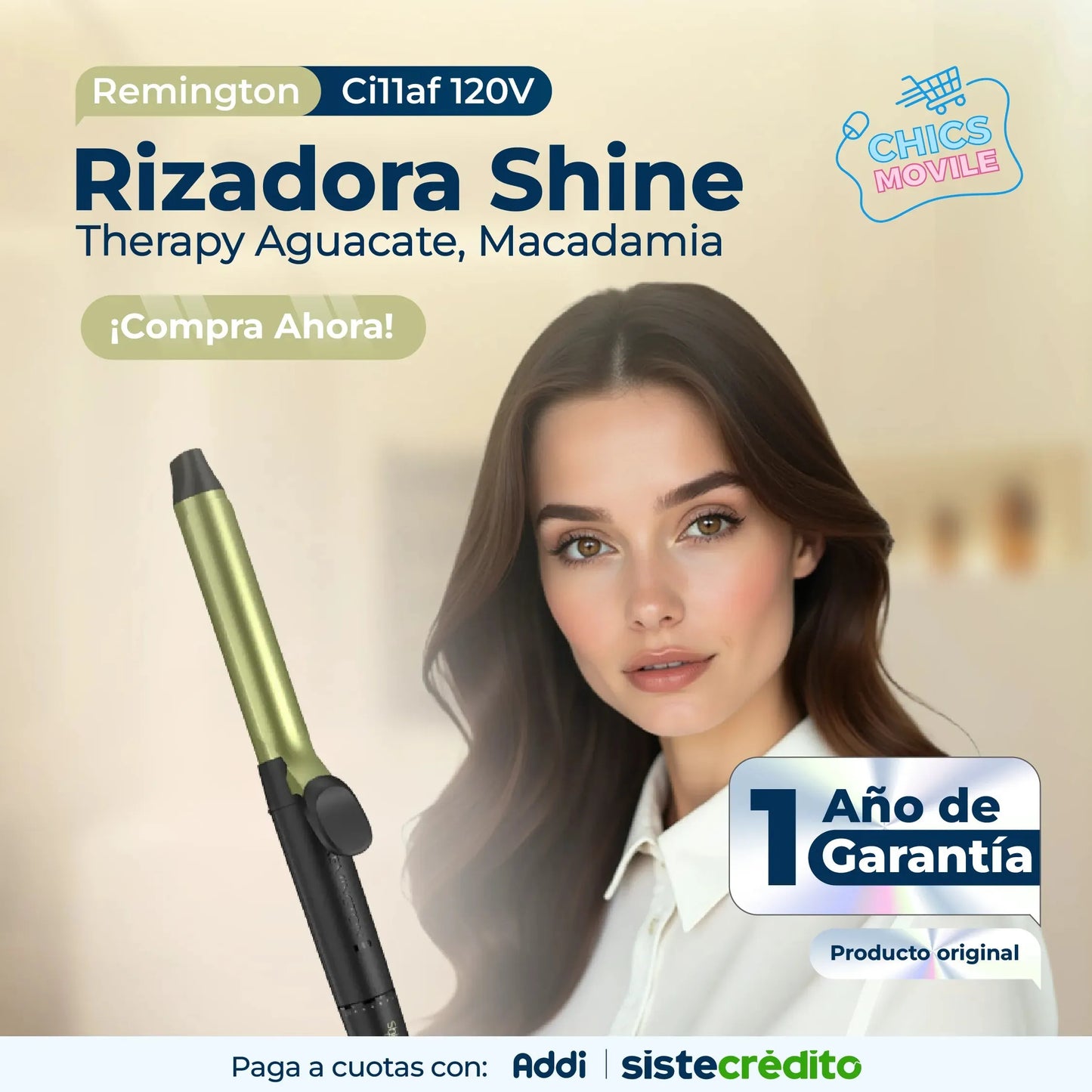 Rizadora Remington Shine Therapy Aguacate, Macadamia Ci11af 120v