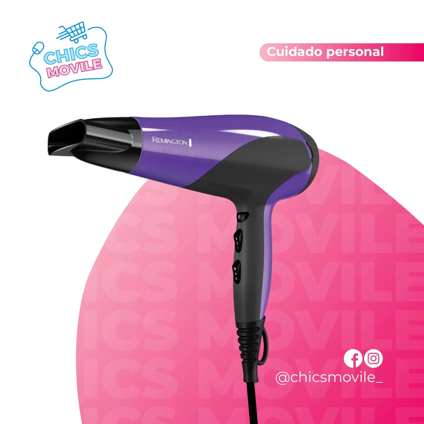 Secador Remington Power Shine D3190 - Tecnología Cerámica