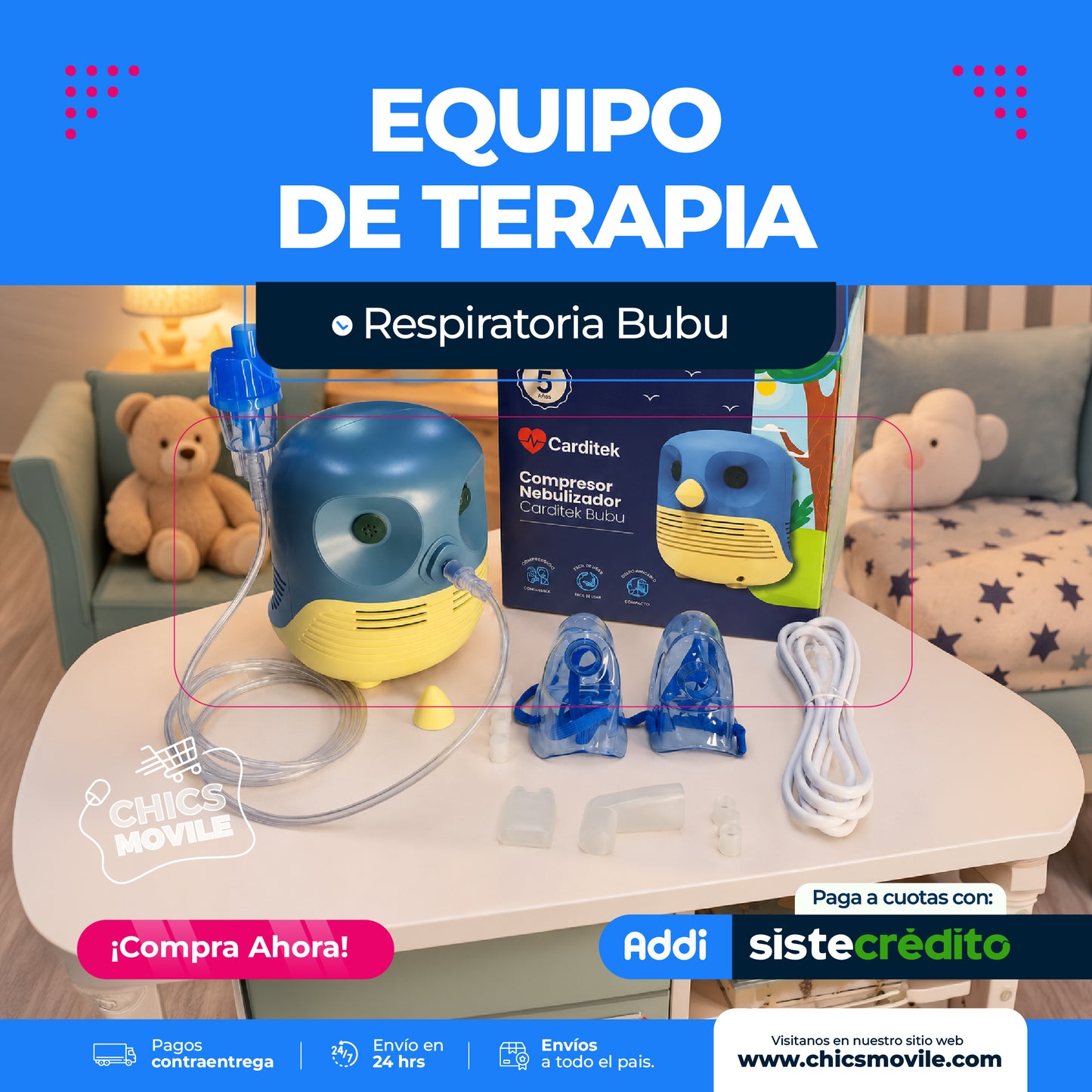 Compresor Nebulizador Bubu Carditek