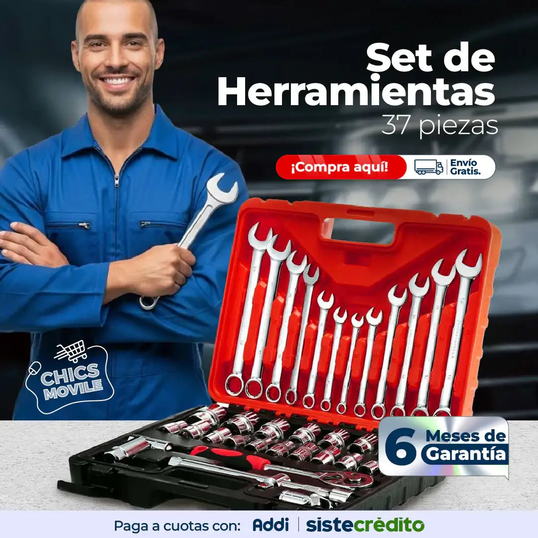 Juego de Llaves de Trinquete 37 pzs