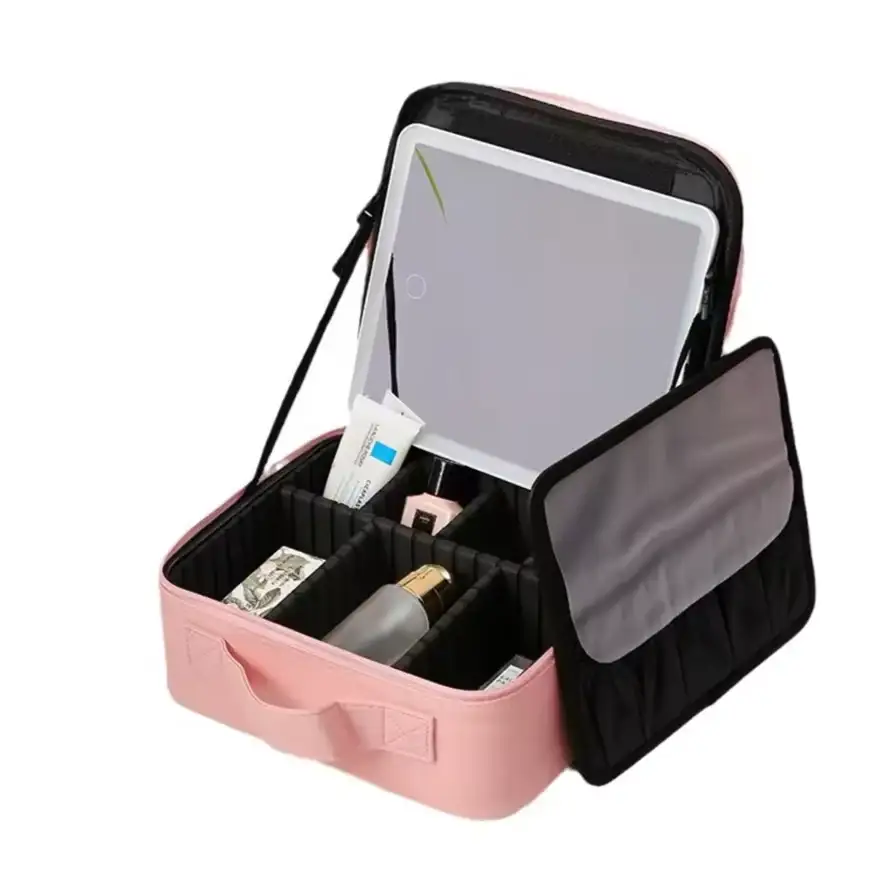 Estuche de Maquillaje con Espejo y Luz LED