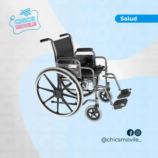 Silla De Ruedas Estándar En Acero De 51 cm Con Reposapiés y Apoyabrazos Removibles Konfort Plus - Chics Movile