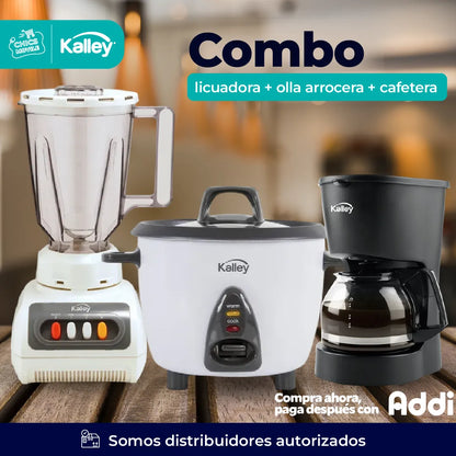 Combo KALLEY Olla Arrocera 5Tz + Licuadora 1.5Lt + Cafetera 4 Tz☕️🥪🍚 - Chics Movile