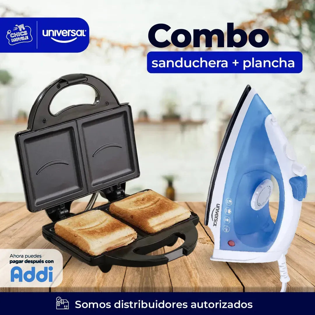 Combo UNIVERSAL Sanduchera + Plancha ✅🏚️ - Chics Movile