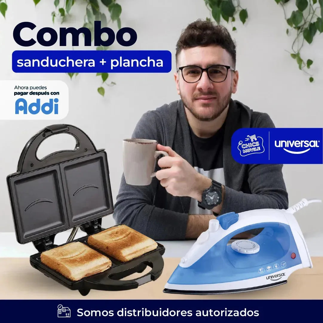 Combo UNIVERSAL Sanduchera + Plancha ✅🏚️ - Chics Movile