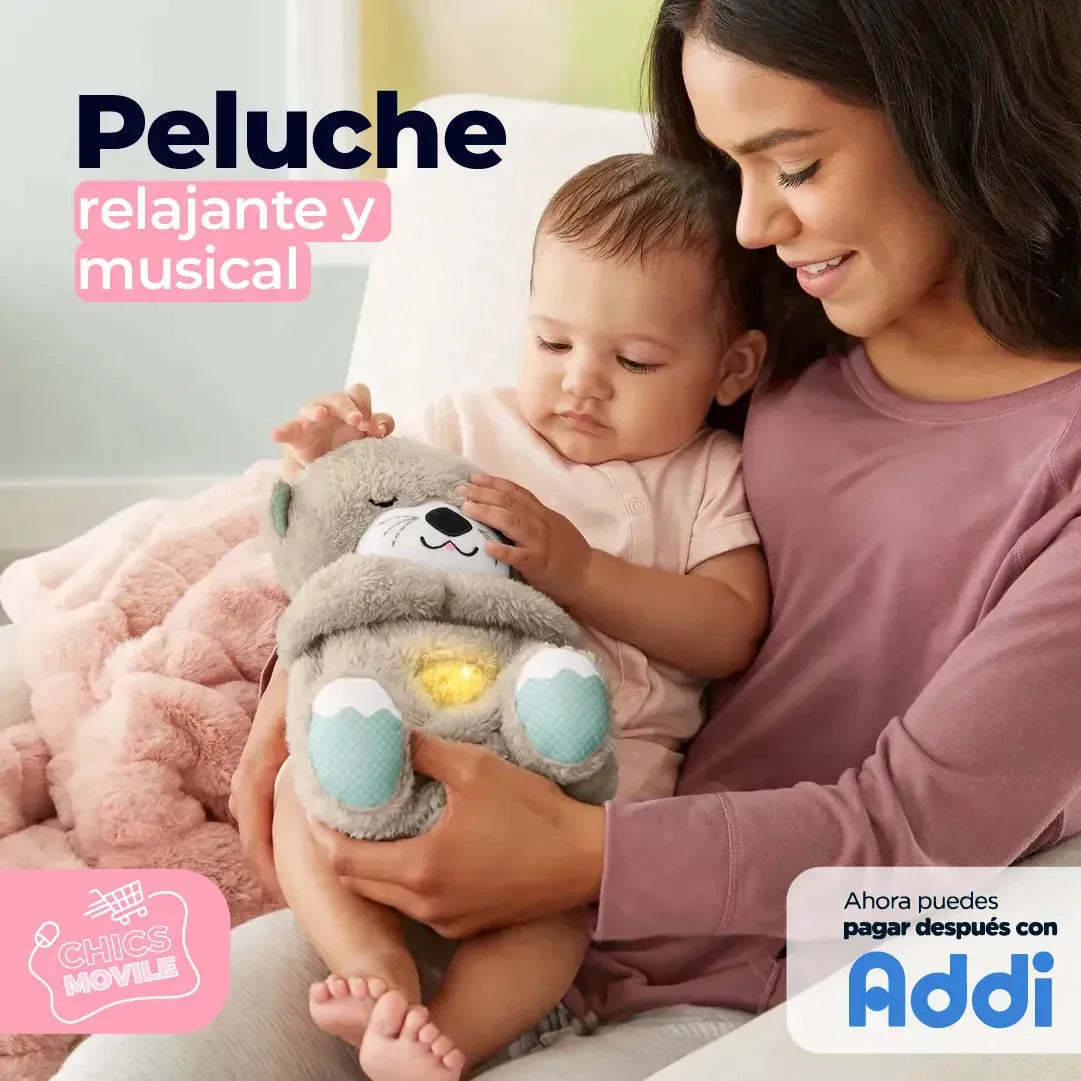 Peluche Realista Nutria Bebe Estimulacion Sensorial Sonido 🧸🐻🐻‍❄️✅