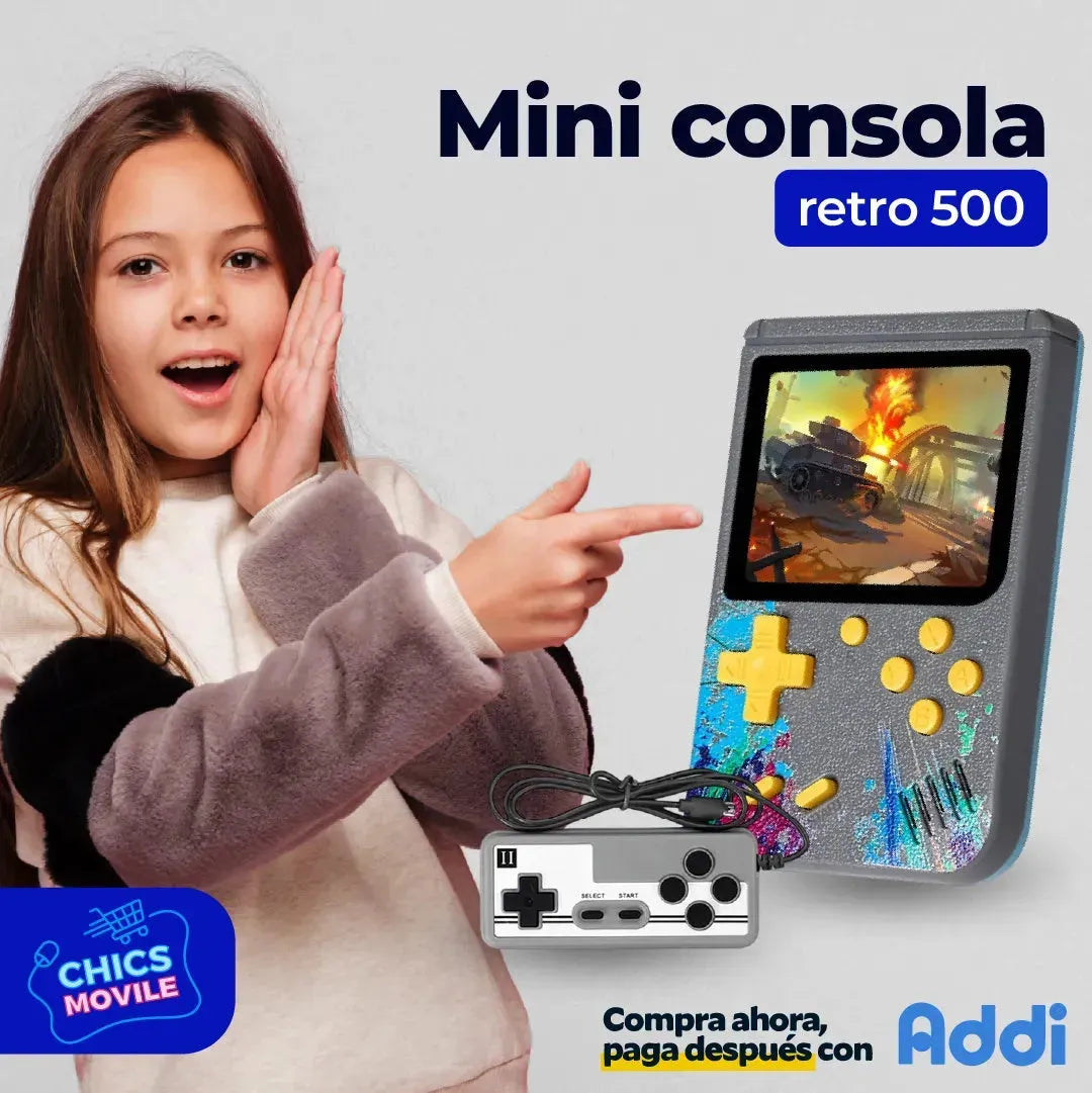 Mini Consola Retro 500 🎮 - Chics Movile