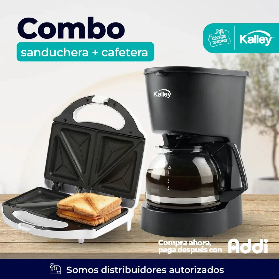 Combo KALLEY Sanduchera + Cafetera ☕🍲 - Chics Movile