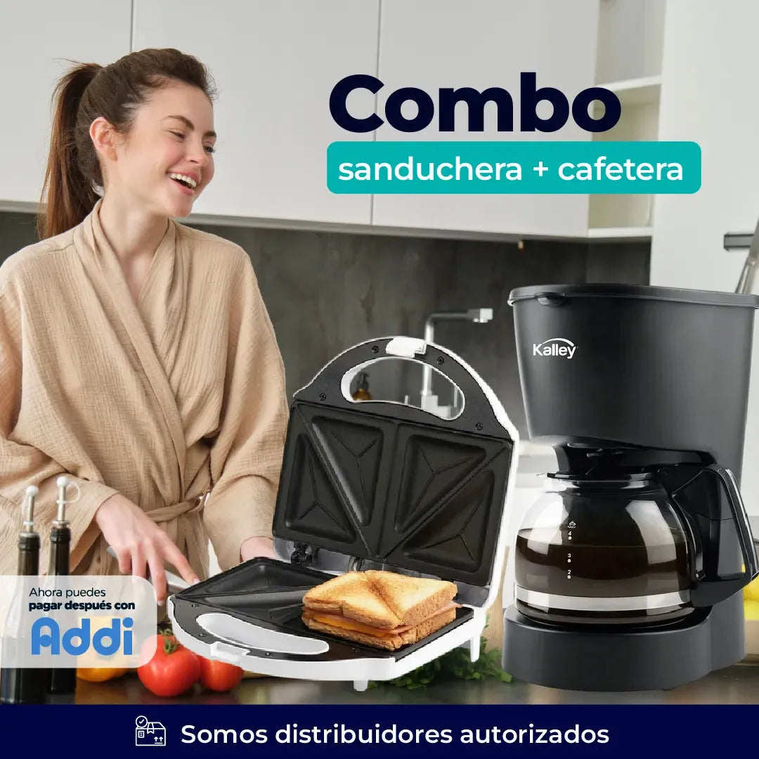 Combo KALLEY Sanduchera + Cafetera ☕🍲 - Chics Movile