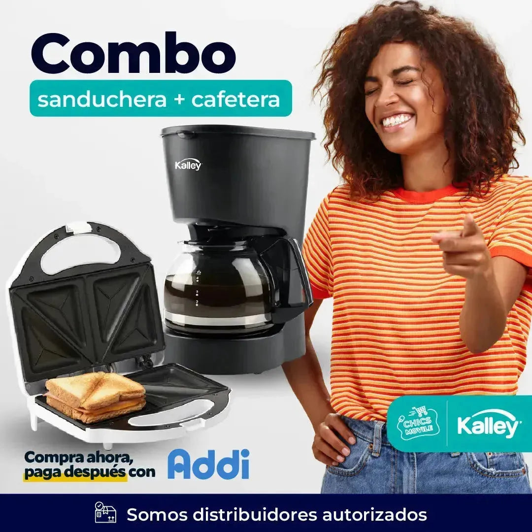 Combo KALLEY Sanduchera + Cafetera ☕🍲 - Chics Movile