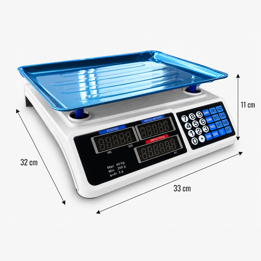 Balanza Liquidadora Electrónica 40kg Digital Gramo En Gramo ⚖️