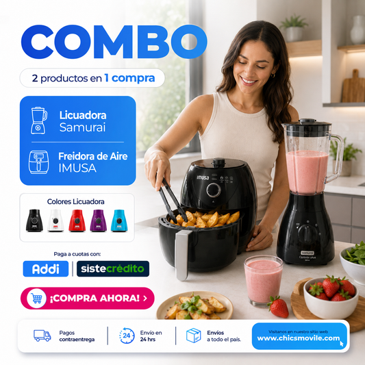 Combo Cocina Licuadora Optimix Plus + Freidora de aire imusa