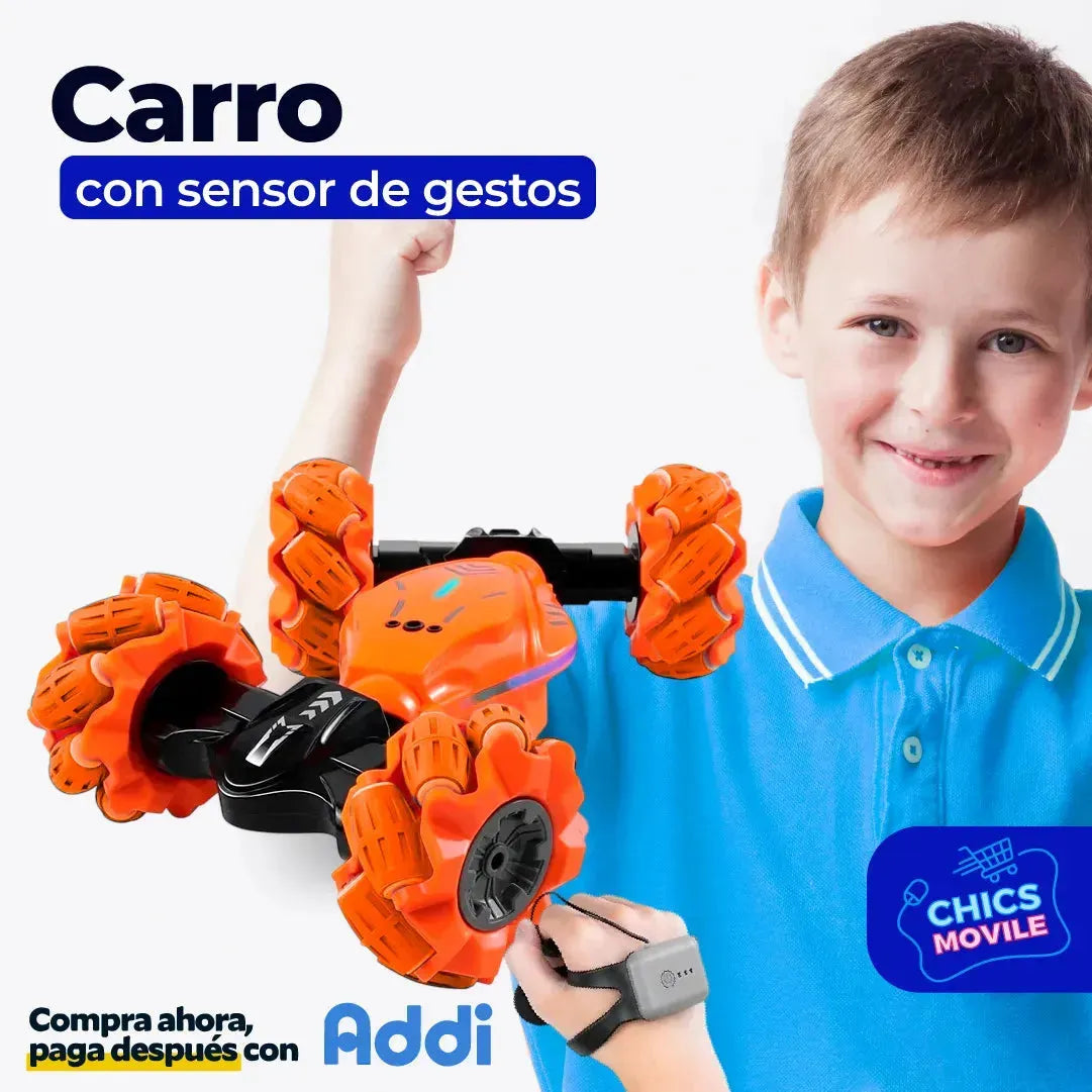 Coche Stunt Control Remoto Reloj Sensor De Gesto Recargable 🚘🖐🏻👋🏻 - Chics Movile