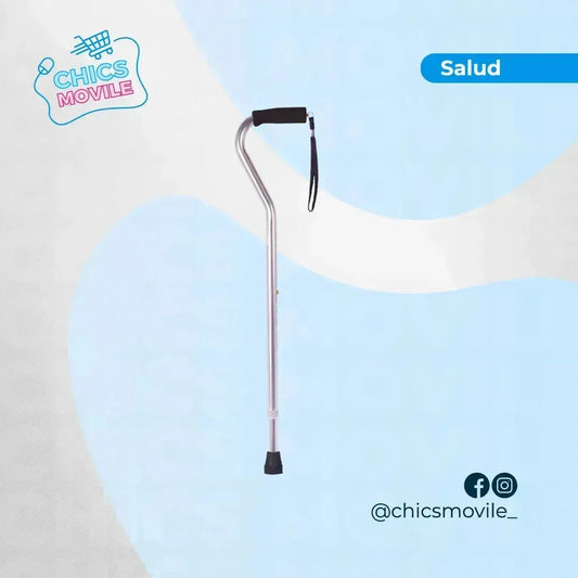 Bastón Cuello De Cisne Y Correa De Seguridad Color Cromo Konfort Plus