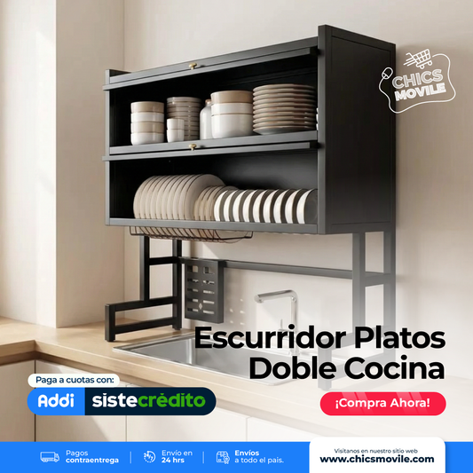 Escurridor de platos de 2 Sect de 65 CM - Facil de armado