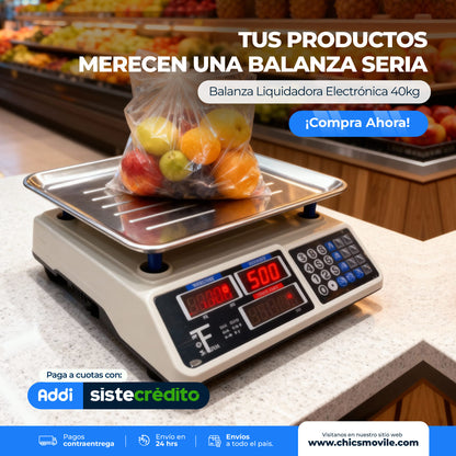 Balanza Liquidadora Electrónica 40kg Digital Gramo En Gramo ⚖️