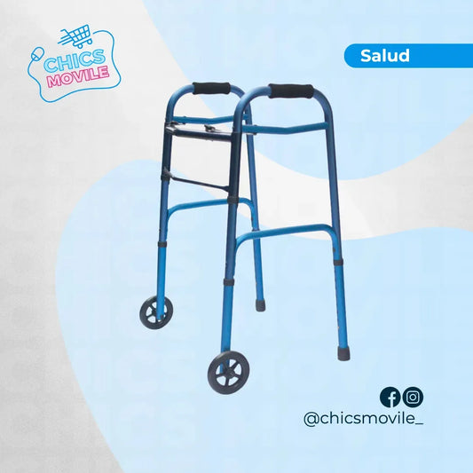 Caminador Con Ruedas de 5" En Aluminio Color Azul Konfort Plus