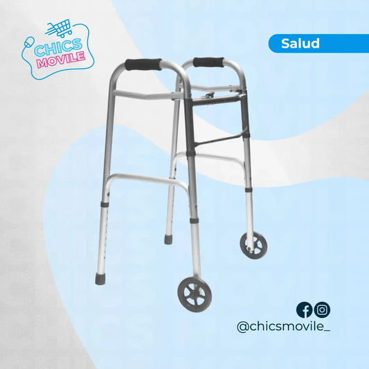 Caminador Con Ruedas de 5" En Aluminio Color Gris Konfort Plus