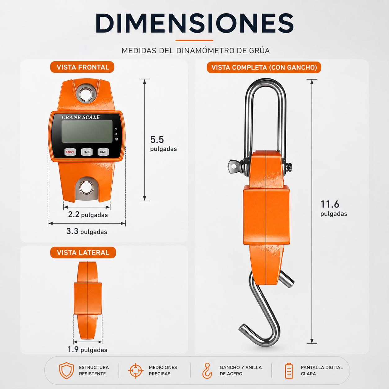 Dinamómetro Báscula de Colgar 300kg