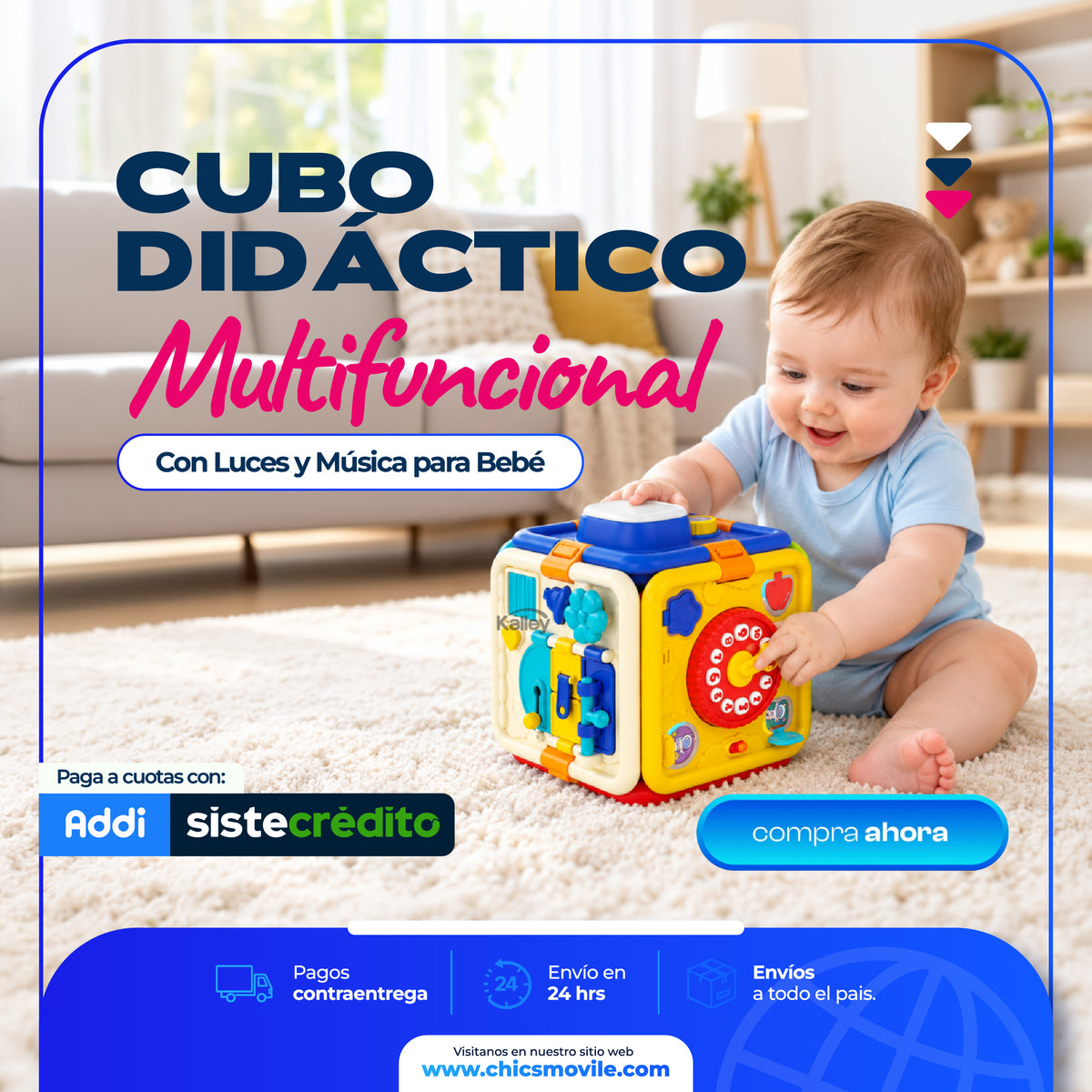 Cubo didactico Multifuncional para Bebe