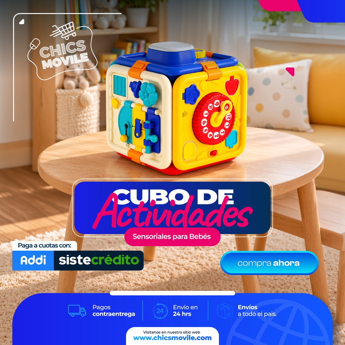 Cubo didactico Multifuncional para Bebe