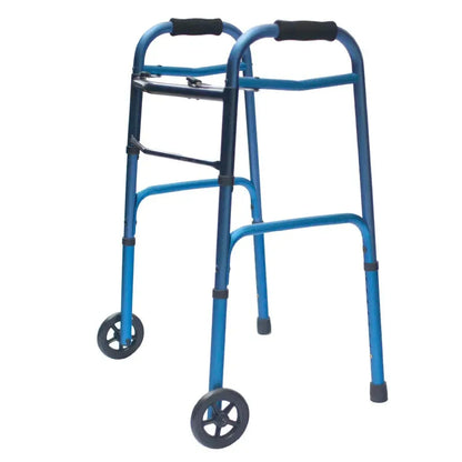 Caminador Con Ruedas de 5" En Aluminio Color Azul Konfort Plus