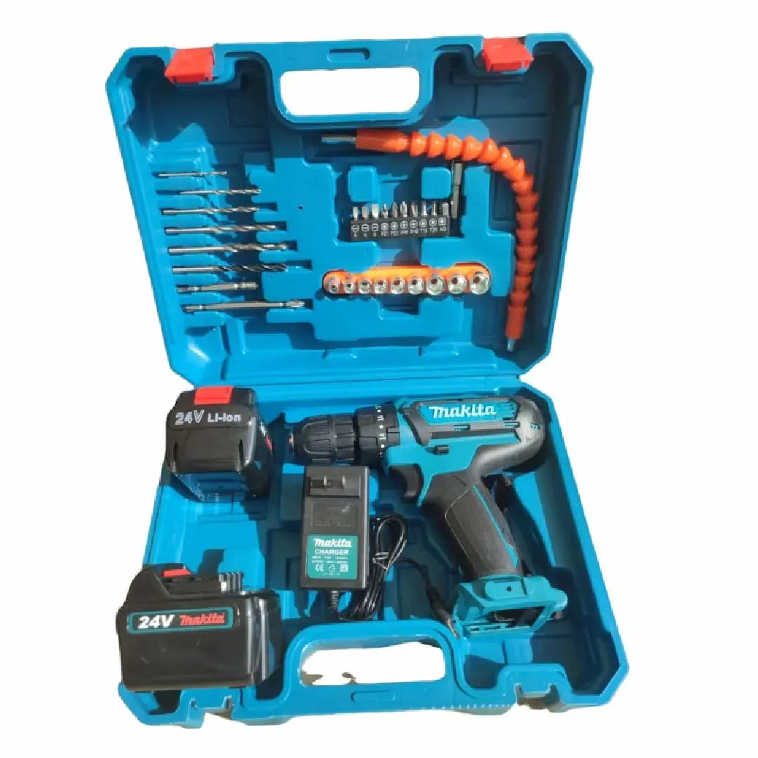 Taladro Inalámbrico Makita Doble Bateria 24v Con 25 Accesorios 👷 - Chics Movile