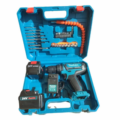 Taladro Inalámbrico Makita Doble Bateria 24v Con 25 Accesorios 👷 - Chics Movile