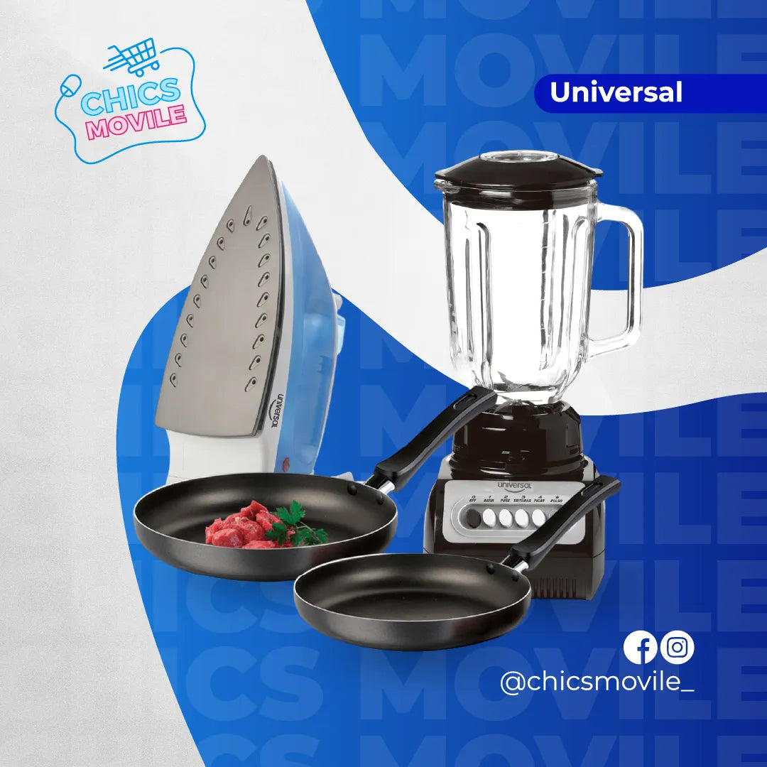 Combo UNIVERSAL Licuadora + Plancha + Set x 2 Sartenes 🍳✅