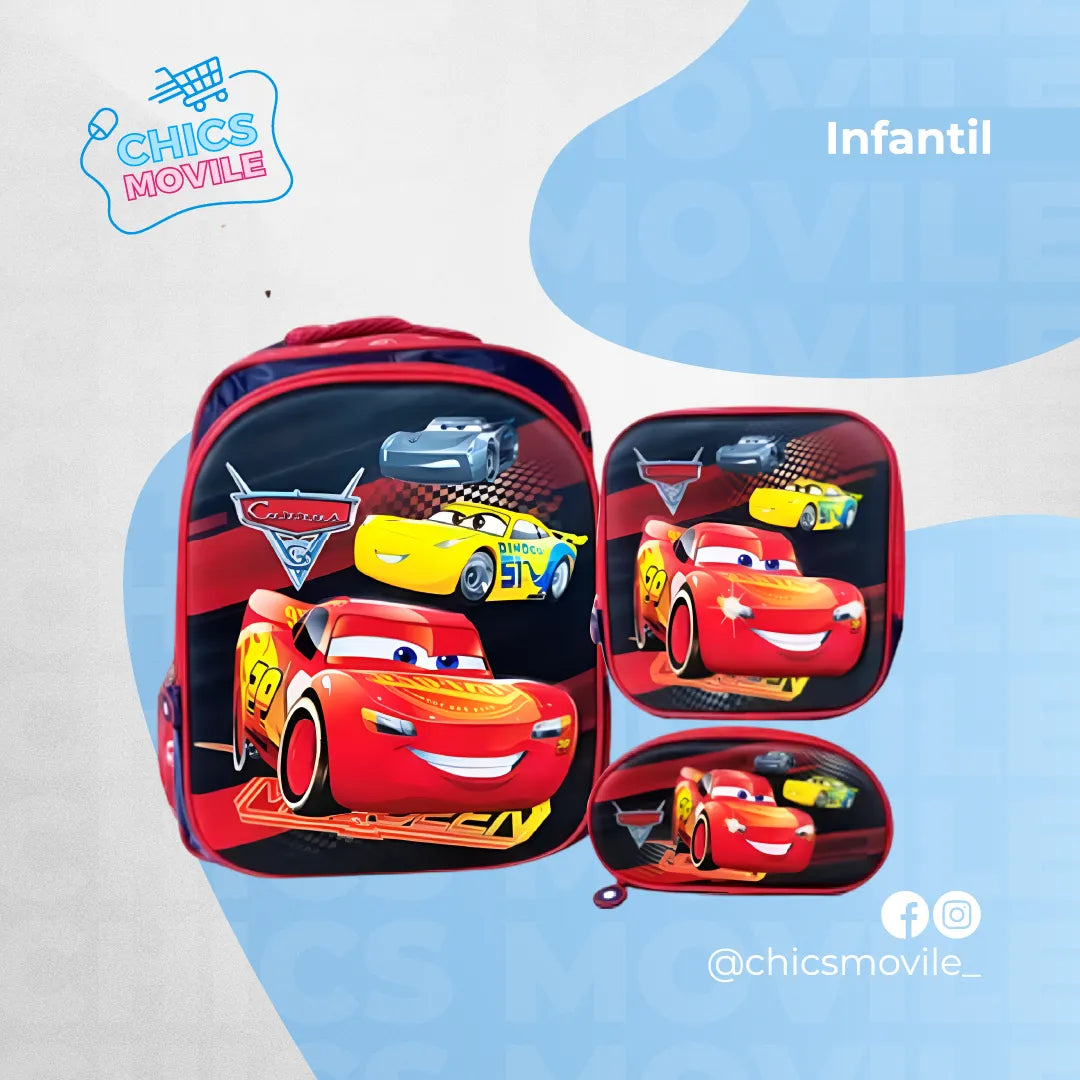 Kit Escolar: Maleta + Cartuchera + Lonchera 🎒 - Chics Movile