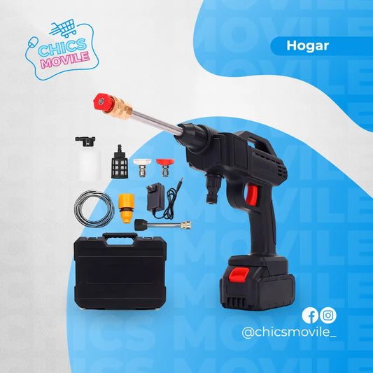 Hidrolavadora Inalambrica Portátil Recargable 48v 2 Baterias Color Negro - Chics Movile