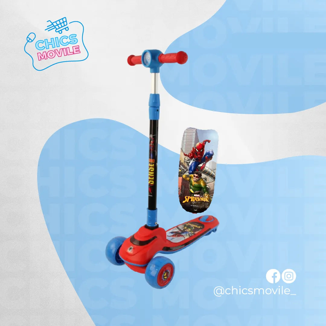Scooter Infantil De Personajes Con Luces ⛸️🏃🏻‍♂️👦🏻 - Chics Movile