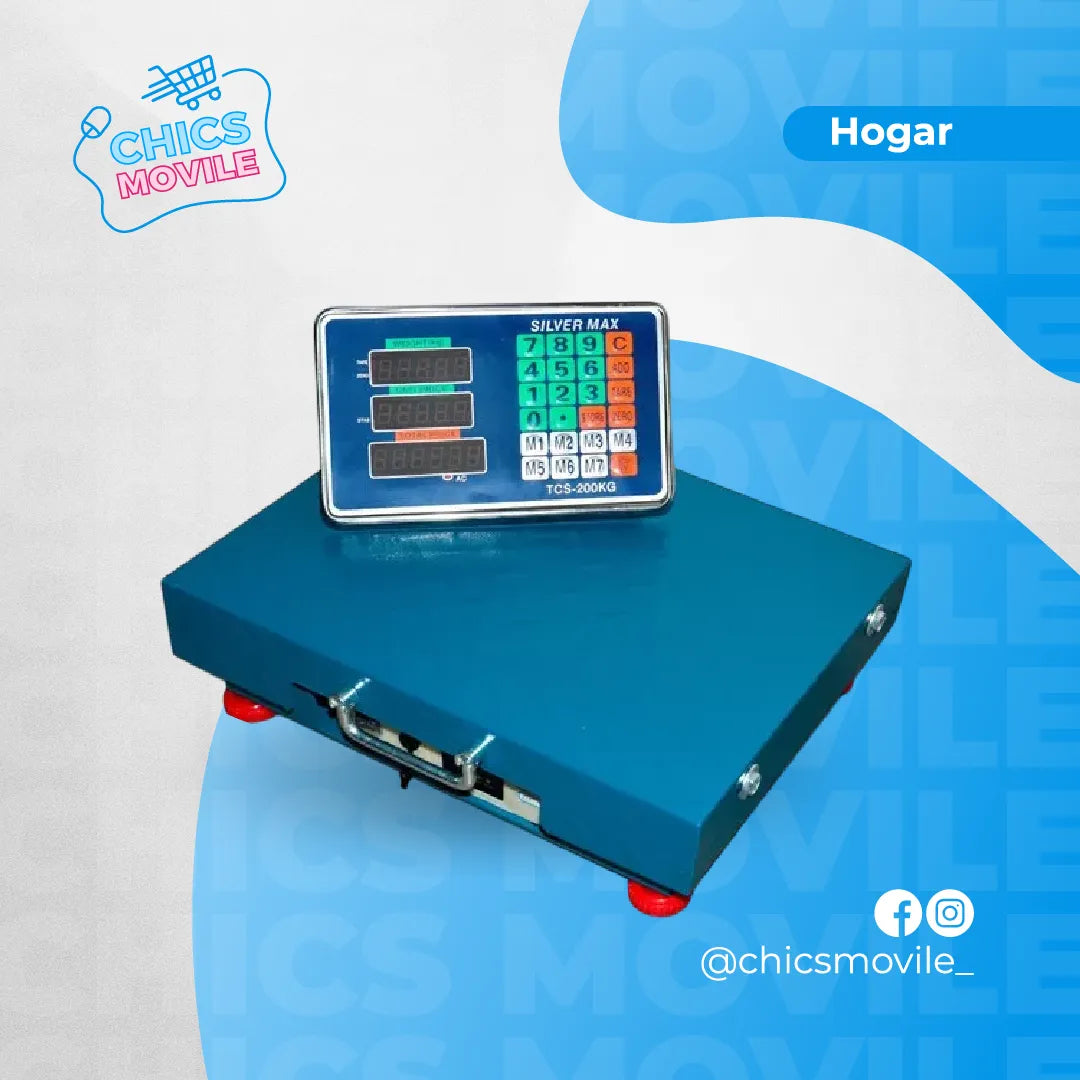 Balanza Báscula Inalámbrica 200kg En Alfajor Recargable Icm Color Azul acero 110V/220V 🥑⚖️♎ - Chics Movile