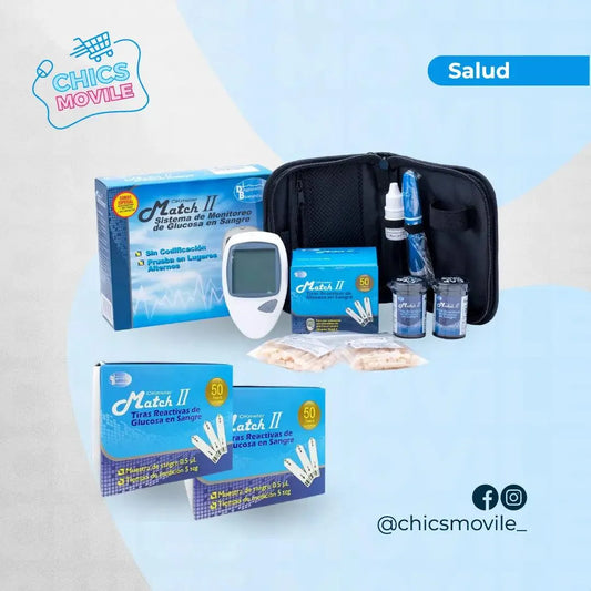 Glucómetro Match ll+ 150 tirillas y 150 lancetas Marca Match ll - Chics Movile