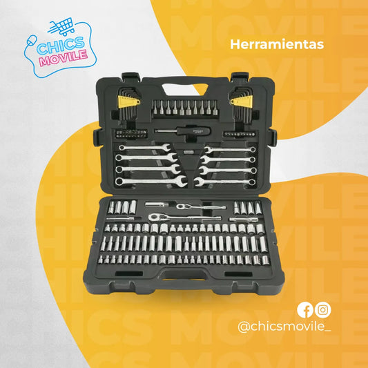 Caja De Herramienta Copas Y Llaves 145 Piezas Profesional Cromado