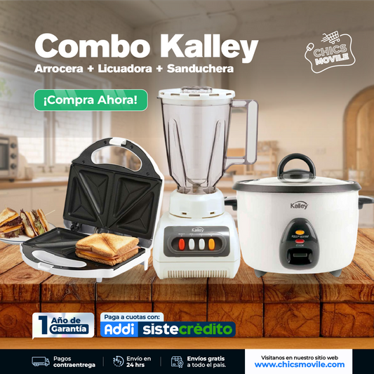 Combo KALLEY Olla Arrocera + Licuadora + Sanduchera ☕️🥪🍚
