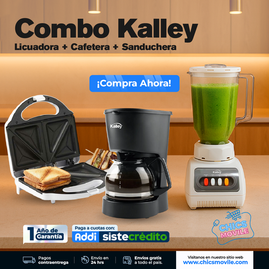 Combo KALLEY Olla Arrocera + Licuadora 1.5Lt + Cafetera ☕️🥪🍚
