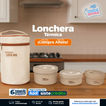 Lonchera Redonda en Acero Inoxidable