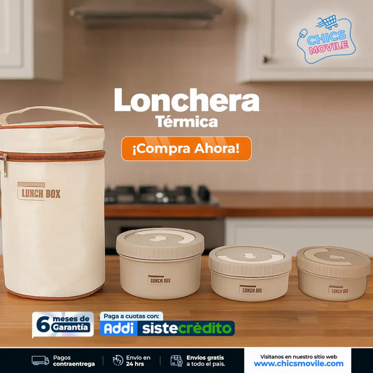 Lonchera Redonda en Acero Inoxidable